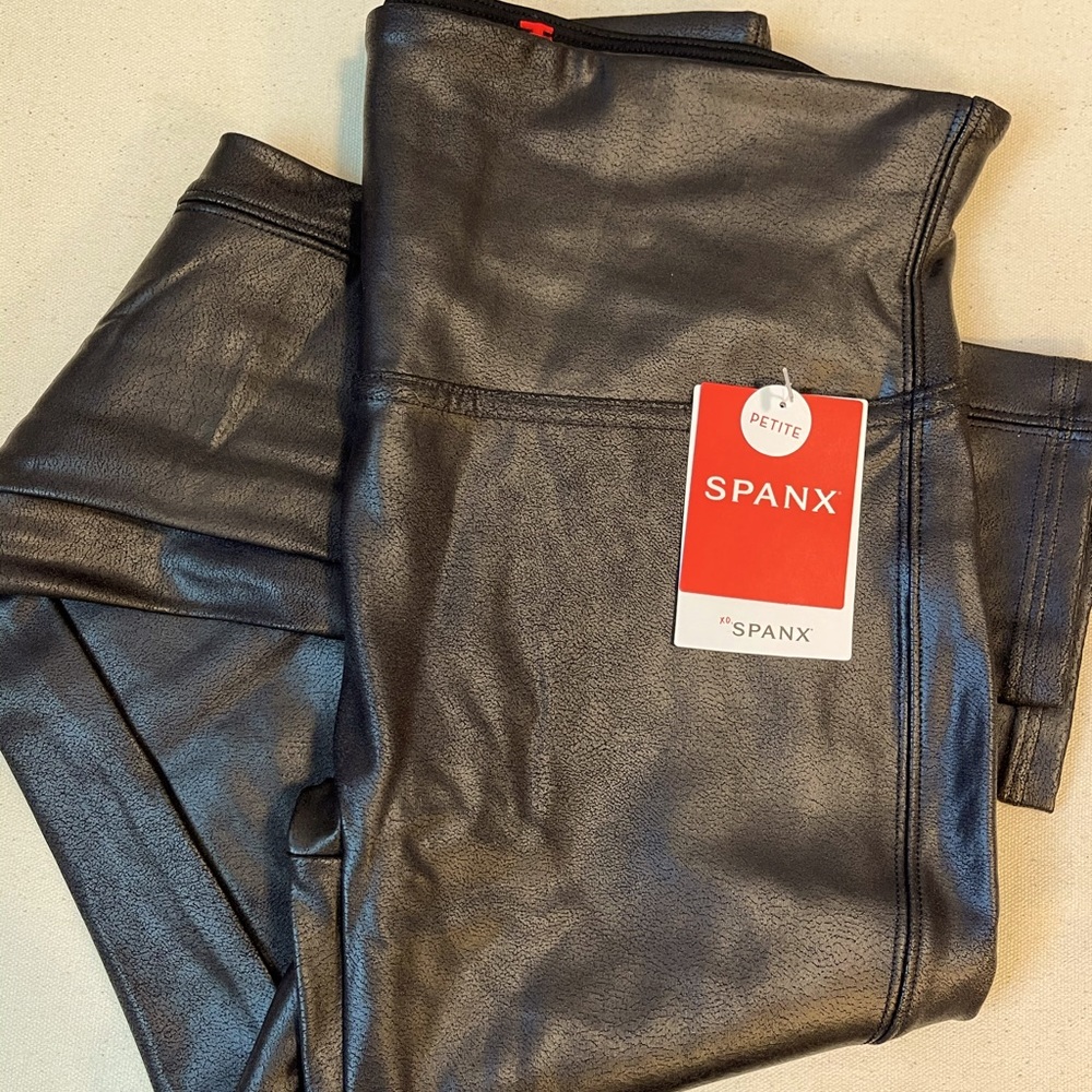 Spanx petite leather leggings